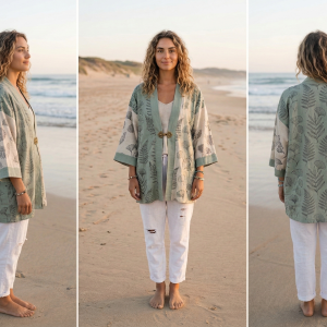 Kimono green triptyque