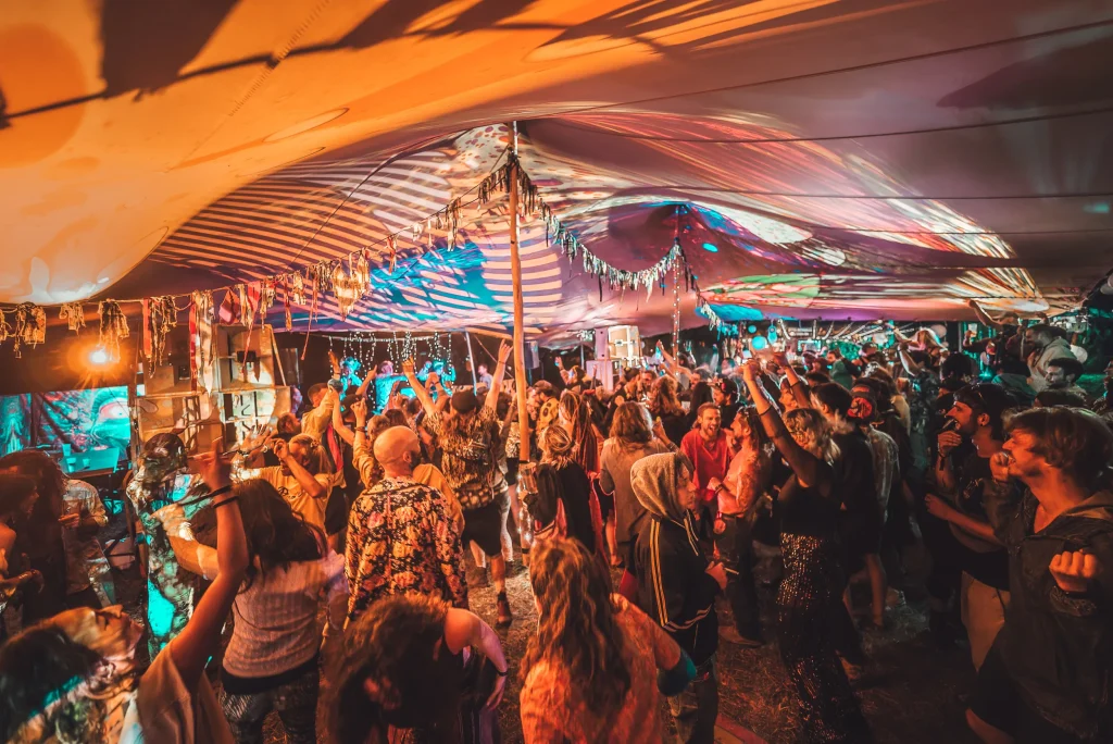 Photo de foule sur un dancefloor de festival